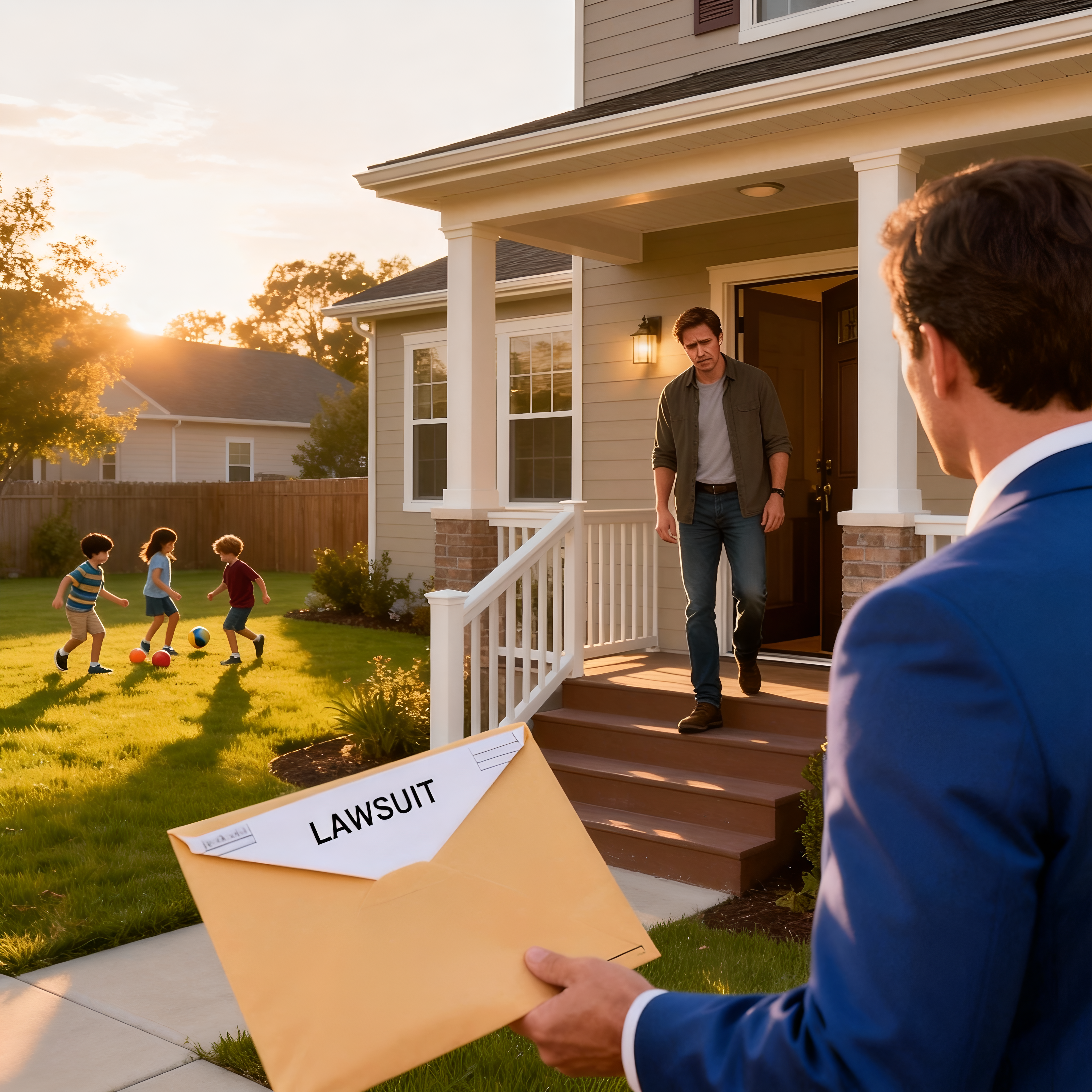 Legal professional serving lawsuit documents